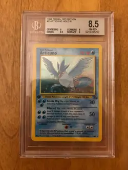 Pokemon 1999 Fossil 1st Edition Articuno (Beckett 8.5 NM-MT+) - Image 1