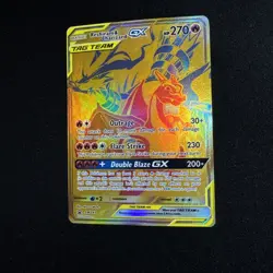 Pokemon TCG Reshiram & Charizard GX SM247 Gold Black Star Promo NM Condition - Image 2