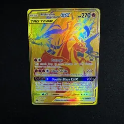 Pokemon TCG Reshiram & Charizard GX SM247 Gold Black Star Promo NM Condition - Image 4
