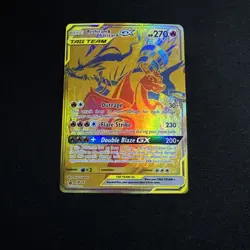 Pokemon TCG Reshiram & Charizard GX SM247 Gold Black Star Promo NM Condition - Image 5