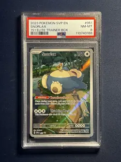 2023 POKEMON SVP EN-SV BLACK STAR PROMO SNORLAX #051 PSA NM-MT 8 - Image 1