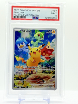 2023 Pokemon PIKACHU #027 BLACK STAR PROMO EN Paldea Evolved ETB - PSA 9 🔥 - Image 1