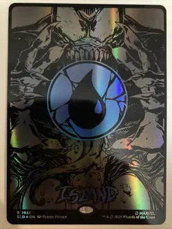 MTG Island (Venom Raised Foil Land) (1951) NM Foil Spider-Man Secret Lair {SLD} - Image 1