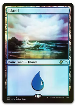 Island (103) (Bob Ross) #103 (Foil) (NM) Secret Lair Drop SLD Magic MTG - Image 1