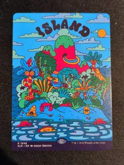 MTG Island 1946 Non Foil Flower Power Secret Lair Drop SLD Ashley Dreyfus - Image 1