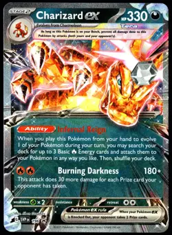 Pokemon TCG Charizard ex SVP 196 Scarlet & Violet Black Star Promo Card - LP - Image 1