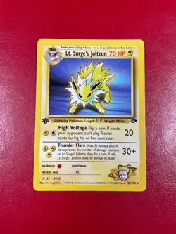 Lt. Surge's Jolteon 28/132 Gym Challenge Regular First Edition Pokemon Card - Image 1