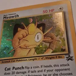 Pokemon Meowth Wotc Promo 10/53 Holo 50HP 2000 English TCG Card - Image 2