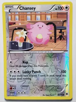 REVERSE HOLO Chansey 80/119 NM - XY Phantom Forces Pokemon Card - Naoyo Kimura - Image 1