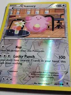 REVERSE HOLO Chansey 80/119 NM - XY Phantom Forces Pokemon Card - Naoyo Kimura - Image 2
