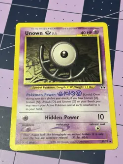 Pokemon Unown U Neo Discovery Card 51/75 Vintage 2001 WOTC TCG - Image 1
