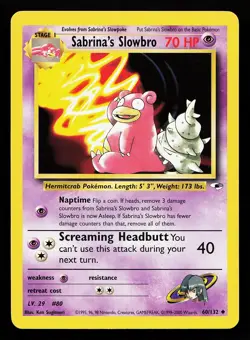 Sabrina's Slowbro 60/132 Uncommon Gym Heroes Pokemon Card - Image 1