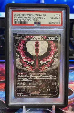 PSA 10 Galarian Moltres V SA 078/070 Peerless Fighters Pokemon Card Japanese - Image 1
