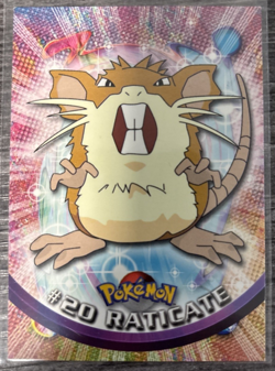 Raticate #20 Topps TV Animation Edition Series 1 Pokemon Card Red Topps Logo HP - Image 1