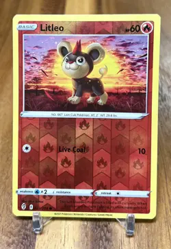 Litleo 022/203 Reverse Holo Evolving Skies Pokemon Card NM - Image 1