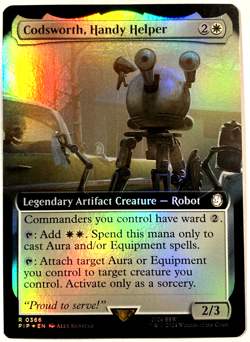 MTG Codsworth, Handy Helper EXTENDED ART FOIL Fallout 366 NM - Image 1