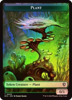Foil Plant/Elf Warrior Token, Lorwyn Eclipsed Token, MTG, 1 pack, Magic - Image 1