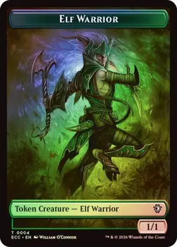 Foil Plant/Elf Warrior Token, Lorwyn Eclipsed Token, MTG, 1 pack, Magic - Image 2