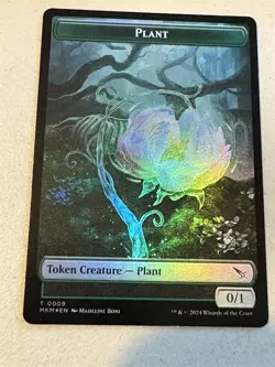 mtg foil token Plant // Detective 0009/0010, MKM, Murders at Karlov Manor - Image 1