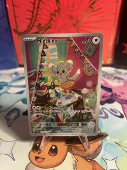 Minccino Temporal Forces Pokemon TCG Card Illustration 182/162 Rare NM Condition - Image 1