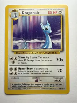 Dragonair 18/102 Non Holo Rare Base Set Pokemon Card NM - Image 1