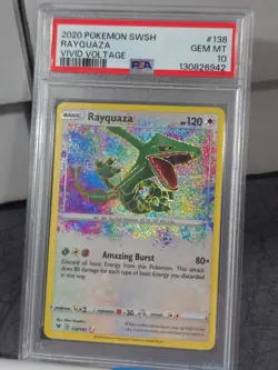 2020 Pokemon Sword & Shield Vivid Voltage #138 Rayquaza PSA 10 Gem Mint - Image 1