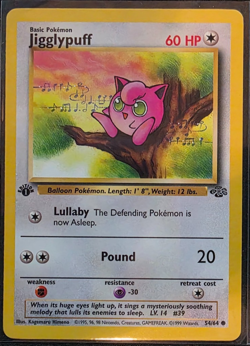 1999 Pokemon Jungle Jigglypuff 54/64 1st Edition LP Lightly Played - Image 1