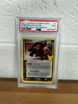 2021 POKEMON CELEBRATIONS CLASSIC COLLECTION 17/17 #17 UMBREON GOLD STAR PSA 9 - Image 1