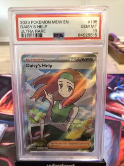 Daisy’s Help 195/165 Pokemon Mew En Ultra Rare PSA 10 - Image 1