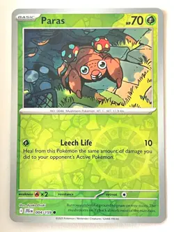 Paras 004/159 Reverse Holo Journey Together Pokemon TCG Pack Fresh Near Mint NM - Image 1