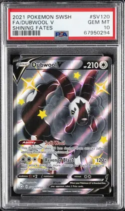 2021 POKEMON SWORD & SHIELD SHINING FATES #SV120 FULL ART/DUBWOOL V PSA 10 - Image 1