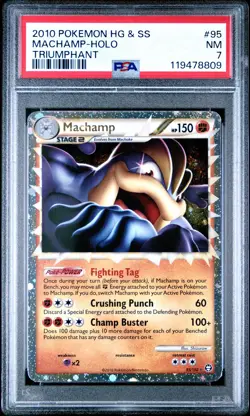 2010 POKEMON TRIUMPHANT MACHAMP PRIME #95 ULTRA RARE PSA 7 NM #119478809 - Image 1