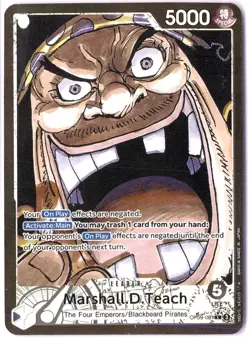 ULTRA RARE ALT ART LOW POP CUSTOM ONE PIECE!!! Marshall D. Teach HOLOFOIL - Image 1