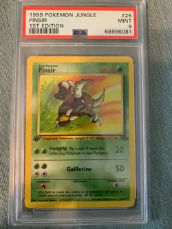 POKEMON 1999 1ST EDITION JUNGLE PINSIR #25 NON HOLO PSA MINT 9 - Image 1