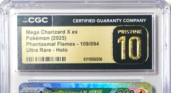 CGC 10 PRISTINE Mega Charizard X EX 109/094 Phantasmal Flames Holo Pokemon - Image 3