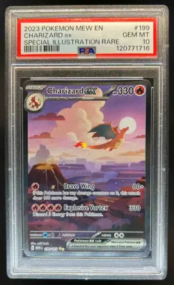 2023 Pokemon SV 151 MEW EN Charizard ex #199/165 PSA 10 - Image 1
