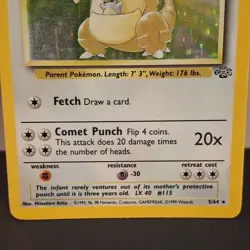 Pokemon TCG Kangaskhan Jungle 5/64 Holo Unlimited Holo Rare NM - Image 3