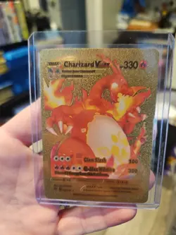 Charizard VMAX Gold Foil Fan Art Textured Collector Pokemon Card 020/189 B - Image 1