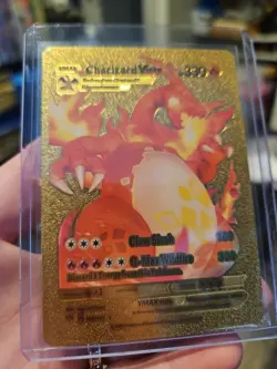 Charizard VMAX Gold Foil Fan Art Textured Collector Pokemon Card 020/189 B - Image 2