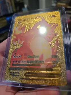 Charizard VMAX Gold Foil Fan Art Textured Collector Pokemon Card 020/189 B - Image 3
