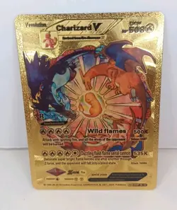 Pokemon Charizard V Evolution 508HP Gold Foil Fan Art Card SMP 26-43 V2 - Image 1