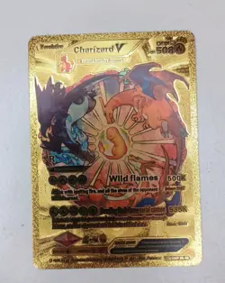 Pokemon Charizard V Evolution 508HP Gold Foil Fan Art Card SMP 26-43 V2 - Image 2