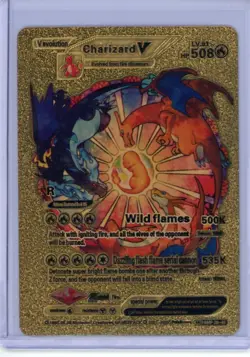 Pokemon Charizard V 508HP Gold Foil Fan Art Card SMP 26-43 V1 - Image 1