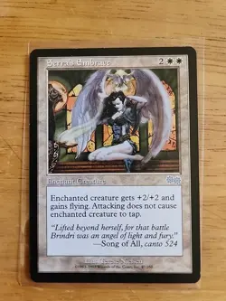 Serra's Embrace - Urza's Saga - MTG Magic - Uncommon - White Enchant Creature - Image 1