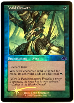 MTG Wild Growth *RETRO FRAME FOIL* Dominaria Remastered 352 NM - Image 1