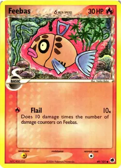 Pokemon TCG Dragon Frontiers Feebas (Delta Species) 49/101 VLP - Image 1