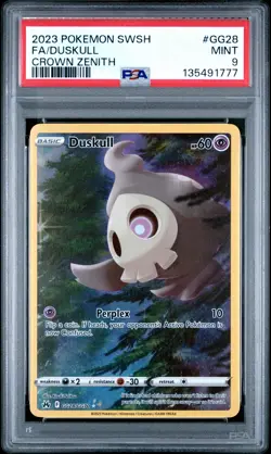 2023 POKEMON SWORD & SHIELD CROWN ZENITH #GG28 FULL ART/DUSKULL PSA 9 - Image 1