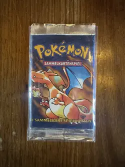 1st Edition Pokemon Base Set Booster Pack (Charizard Artwork) German NEW SEALED - Image 1