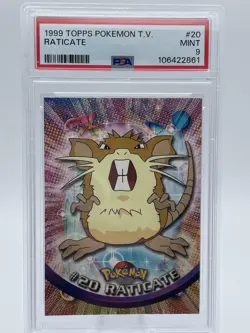 1999 Topps Pokemon - Raticate #20 - Topps T.V. Series - Black Logo - PSA 9 Mint - Image 1