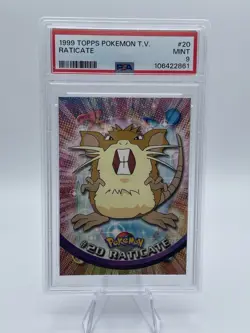 1999 Topps Pokemon - Raticate #20 - Topps T.V. Series - Black Logo - PSA 9 Mint - Image 2